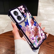 VRQR for Motorola Moto G85 Edge 50 60 Fusion 5G Edge 60S 60 5G Casing White Camellia Clear Shockproo