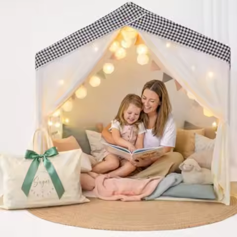 Large Tent Playhouse Collapsible Indoor Outdoor Toddler Play Tent for Boys and Girls Ages 3-10 Spaci