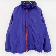 Mont-bell 全拉鍊尼龍夾克，帶襯墊，隱形門襟，紫色，L 碼，古著。