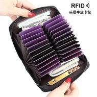Anti-theft Swipe Wallet Passport Bag Men Japanese Organ Card Holder Genuine Leather Card Holder RFID