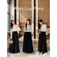 Q868 Aholic wide-leg culotte pants with floral belt