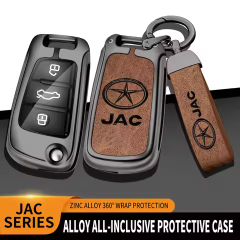 Zinc Alloy Leather Car Key Cover for JAC S2 Refine S3 S4 S5 S7 R3 A5 7 T40 S5 X4 R3 SEI 3 Shuiling T