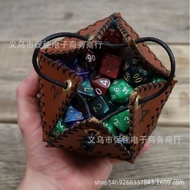 D D20 Storage Bag DiceBag Polygonal Leather Bag Dice Lucky Drawstring D20 Line Leather Dice BTDC