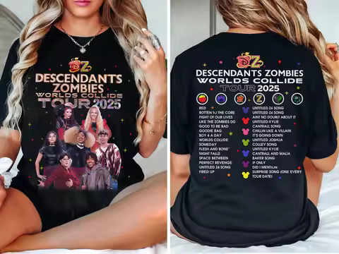 Disney Descendants Zombie World Tour Double-sided Shirt, Disney Zombies 4 Girls Sky Shirt, Epcot Sum