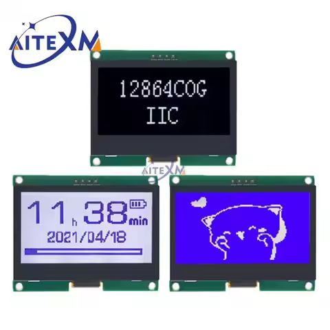 12864 IIC 4P LCD Module 128X64 I2C ST7567S COG Graphic Display Screen Board LCM Panel 128x64 Dot Mat