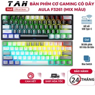 AULA F3261 Blue Switch Mechanical Gaming Keyboard, Layout 61 Type C LED Keys Suitable for MAC / Wind