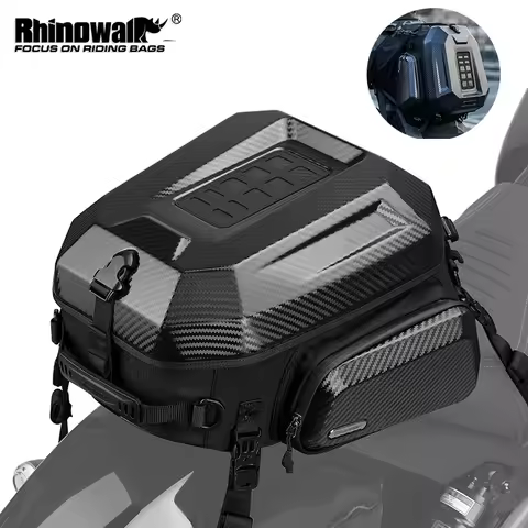 Rhinowalk Motorcycle Saddle Bag Waterproof 23L-35L Universal Tail Hardshell Pannier Travel Luggage H