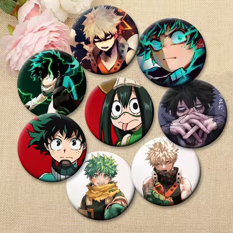 Anime My Hero Academia Pins Midoriya Izuku Bakugou Katsuki Badge Todoroki Shoto Ochaco Uraraka Carto