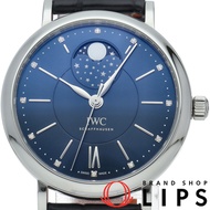 國際腕錶公司(IWC)柏濤菲諾月相37 Laureus Sport for Good限量版（全球限量1500枚）柏濤菲諾自動月相限量版 IW459006，含錶盒、保固卡、不鏽鋼/皮錶帶，男士腕錶，藍色