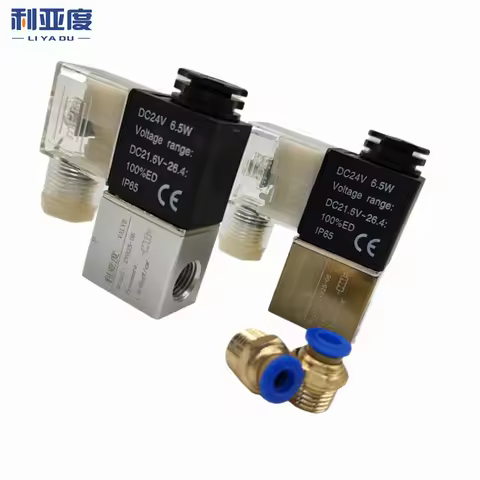 2V025-06 2V025-08 Normally Closed Air Water Oil Solenoid Valve Coil Led 2 Port 2 Ways 220V 12V 24v A