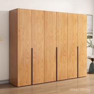 Household Simple Full Cabinet Wardrobe Solid Wood Bedroom Wardrobe Log Solid Wood Strong Installatio