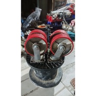 1 SET OF 6" INCH HEAVY DUTY PU CART TROLLEY WHEELS