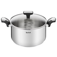 Tefal Emotion INOX Stainless Steel IH Induction Stewpot (24cm) Dishwasher Oven Safe No PFOA Silver