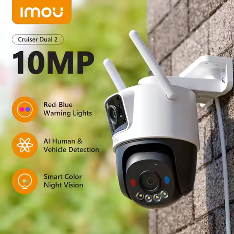 IMOU Cruiser Dual 2 10MP Dual Lens Outdoor PT Camera Red-Blue Warning IP Camera AI Human & Vehicle D