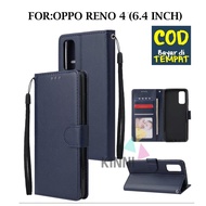 Book Cover For Oppo Reno 4 (6.4 inch) - Leather Case - Wallet Case Leather Flip Wallet Case