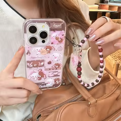 Sugarbunnies rabbit Sweet heart pattern Phone Case For iPhone 17 16 15 14 13 Pro Max 14 15 Plus Y2K 