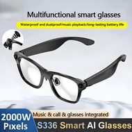 New S336 Smart AI Glasses HD Shooting Listening Call Recording Video Camera Glasses ANC ENC Dual Mic
