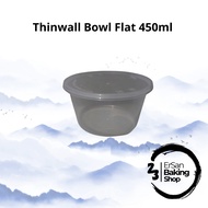 [Contents 25 Pcs] Thinwall Bowl Flat 450ml Meiji/ Flat Plastic Bowl 450ml/ Food Container 450ml Bowl