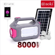 AOKI AK-1101 Solar Lighting Mobile Power System 8000mAh Power Bank Multi Fungsi dengan Kapasitas Bes