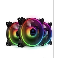 (SG shop) anidees AI Tesseract Duo 120mm RGB PWM Fan x3 Compatible with ASUS Aura SYNC/MSI Mystic/GIGABYTE Fusion MB