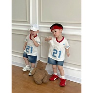 NUMBER PRINTED T-SHIRT SET, ACTIVE SPORTS BOYS' JEANS 10-24KG(B24)