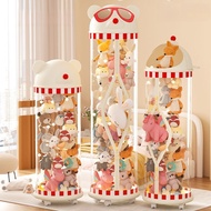 PVC Plush Doll Storage Box Doll Storage Bucket Zipper Plush Doll Storage Bucket Transparent Doll Sto