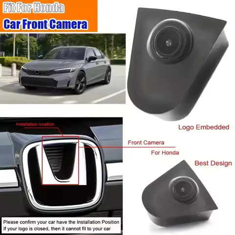 Logo Embedded Car Front View Camera, Fit for Honda CRV URV Civic 11 Mk11 Odyssey Elysion FE FL RC Wi