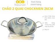 26cm CHOCKMEN pan, CHOCKMEN pan, 2-handle stir-fry pan, 3-layer stainless steel stir-fry pan, 3-laye