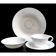 Corelle 1980s Elegant Blue Floral Cup Set & Bowls Sold Separately