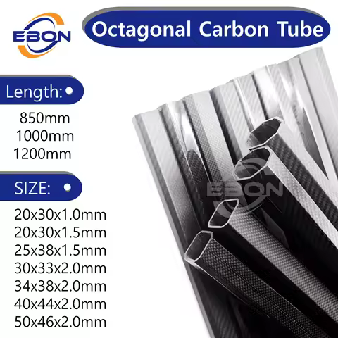 1Pcs Carbon Fiber Octagonal Tube 50x46mm 20x30mm 40x44mm 3K High Strength Composite Material Carbon 
