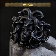 Queen's Value Ring Jewelry Medusa Coin High-Face Art Temperament Ring Retro Index Finger Ancient Gre
