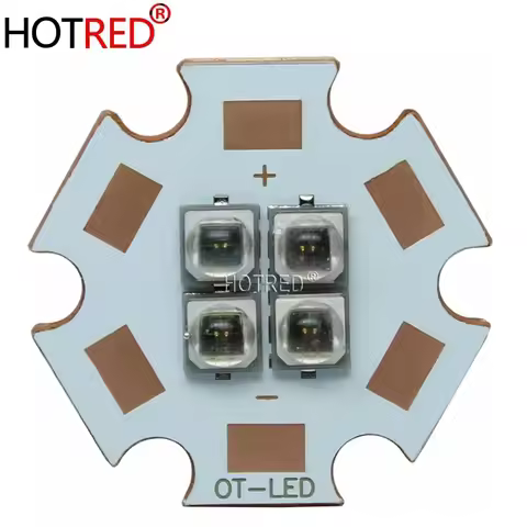 10W-12W EverLight 3535 4Chips 4-LEDs 3V6V12V Infrared IR 850nm 940nm 730nm High Power LED Emitter Di