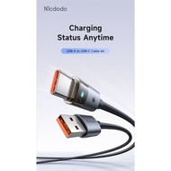 MCDODO CA-689 1.2M 6A TYPE-C TRANSPARENT CABLE WITH CHARGING LIGHT Super Fast Quick Charging IndicPr