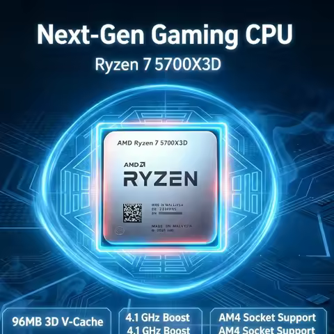 R7 5700X3D Bulk Processor AMD Ryzen 7 5700X3D AM4 Socket DDR4 3GHz Base 4.1GHz Boost 8C16T 105W CPU