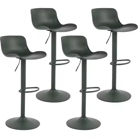 Adjustable Height Bar Stool, PP Plastic Swivel Counter Stool with Gas Lift, Easy-Clean Kitchen Islan