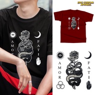 Amor Fati Latin Phrase Love Of Fate Graphic Tee 100% Cotton Unisex T-Shirt Baju Kapas Sejuk