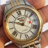 Seiko 5 Automatic 7S26C Roman jam tangan pria Analog