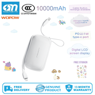 WOPOW SQ80 3C certified (CCC) Slim 10000MAH 22.5W+PD20W power bank with built in cable C and Cable L