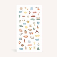 Sticker Sheet - jewel toned stickers for planner, aesthetic, journal stickers, icons, functional