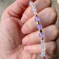 斯里蘭卡月光石紫羅蘭水晶手串手鍊