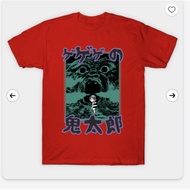 Chinese New Year red chothes Cartoon【GeGeGe no Kitaro】graphic 100%cotton O-neck T-Shirt