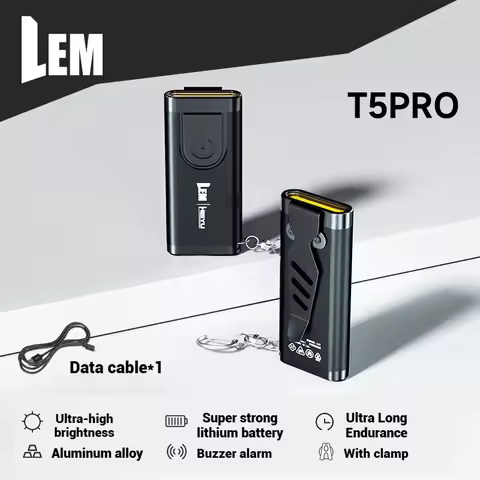 LEM LED Flashlight Outdoor Multi-use Portable Rechargeable Lightweight 70LM 5W 4 Modes with keychain