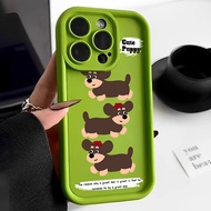 Good case 🔥ส่งจากไทยใน24ชม.🔥เคสไอโฟน11 CUTE PUPPY New Straight Edge Phone case For IPhone 11 14 7Plus XR X 12 13 Pro Max 15PRO MAX 14 7 8 6s 6 Plus XS Max SE 2020 Simple Solid Candy Color Matte Liquid Silicone Phone Case