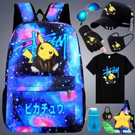 【Ready Stock】⭐beg sekolah budak lelaki goodies birthday for kids Pikachu glow-in-the-dark school bag