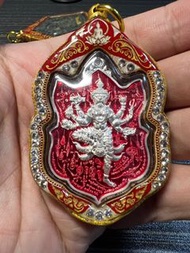 2565年  龍婆趁乃 大法會加持 六手布周舍十面  虎頭魯士，後斷頭虎 第四形態 純銀紅龍也版 岀廟299尊 已配全新超靚全覆蓋防水殼