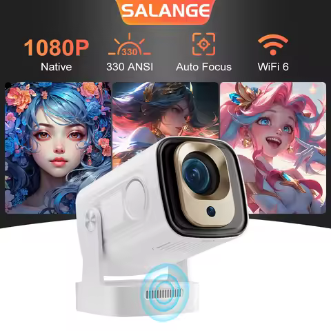 Salange HY260PRO Android 11 Projector 4K Native 1080P Auto Focus Native 330ANSI Wifi6 BT5.4 Air Mous