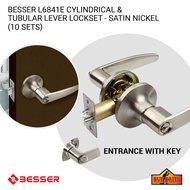 BESSER L6841E TUBULAR DOOR KNOB LOCKSET LEVER ENTRANCE SATIN NICKEL (10 sets)