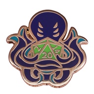 Dungeons and Dragons Octopus D20 Twenty Sides Dice Brooch