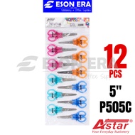 Astar Scissor 5inch/6inch/7inch 12pcs/pack Student Kids Safety Stainless Steel Gunting P505C/P506C/P