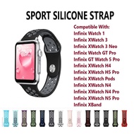 Sport Silicone Strap Band for Infinix Watch 1 XWatch 3 3 Neo GT Pro GT Watch 5 Pro H4 H5 Pro Pods N4